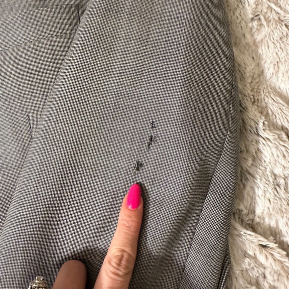 Calvin Klein Mens Suit Jacket Size 44R Gray Black 100% Wool Blazer (Flaw) - Picture 10 of 14